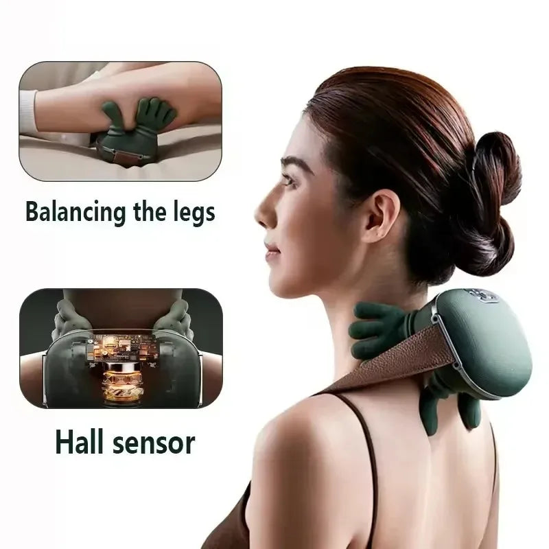 Écharpe de Massage Cervical & Épaules N7 – Chauffante, 3 Vitesses, Sans Fil