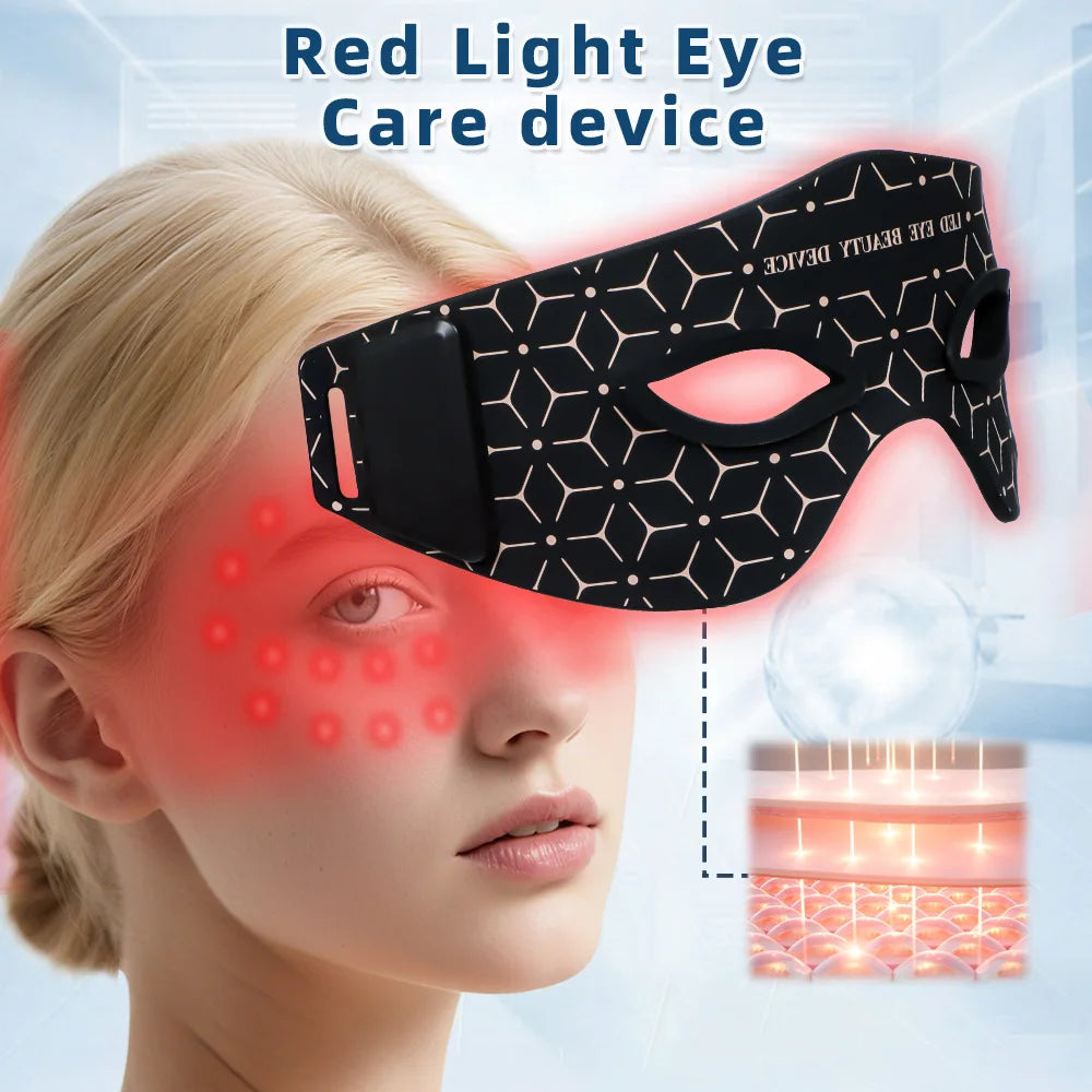 Masque LED Photothérapie pour les Yeux – Anti-Cernes & Anti-Rides, Lumière Rouge