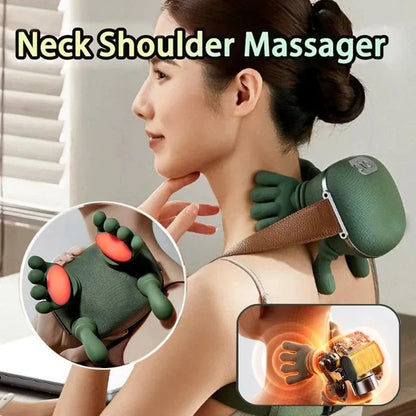 Écharpe de Massage Cervical &amp; Épaules N7 – Chauffante, 3 Vitesses, Sans Fil