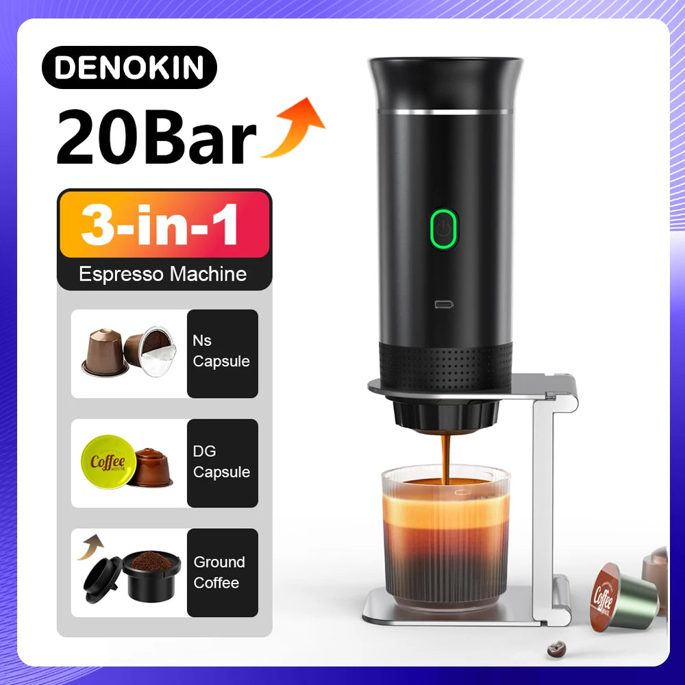 Machine Espresso Portable Sans Fil 3-en-1