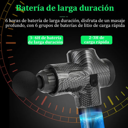 Pistolet de Massage Musculaire Profond – Silencieux, 6 Têtes, 30 Vitesses