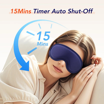 Masque Chauffant pour les Yeux – Compresse Chaude 5 Niveaux, Massage 3D &amp; Vibrations