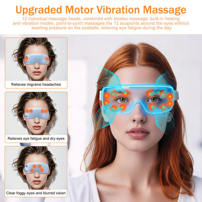 Masseur Oculaire Chauffant avec Acupression &amp; Musique Bluetooth