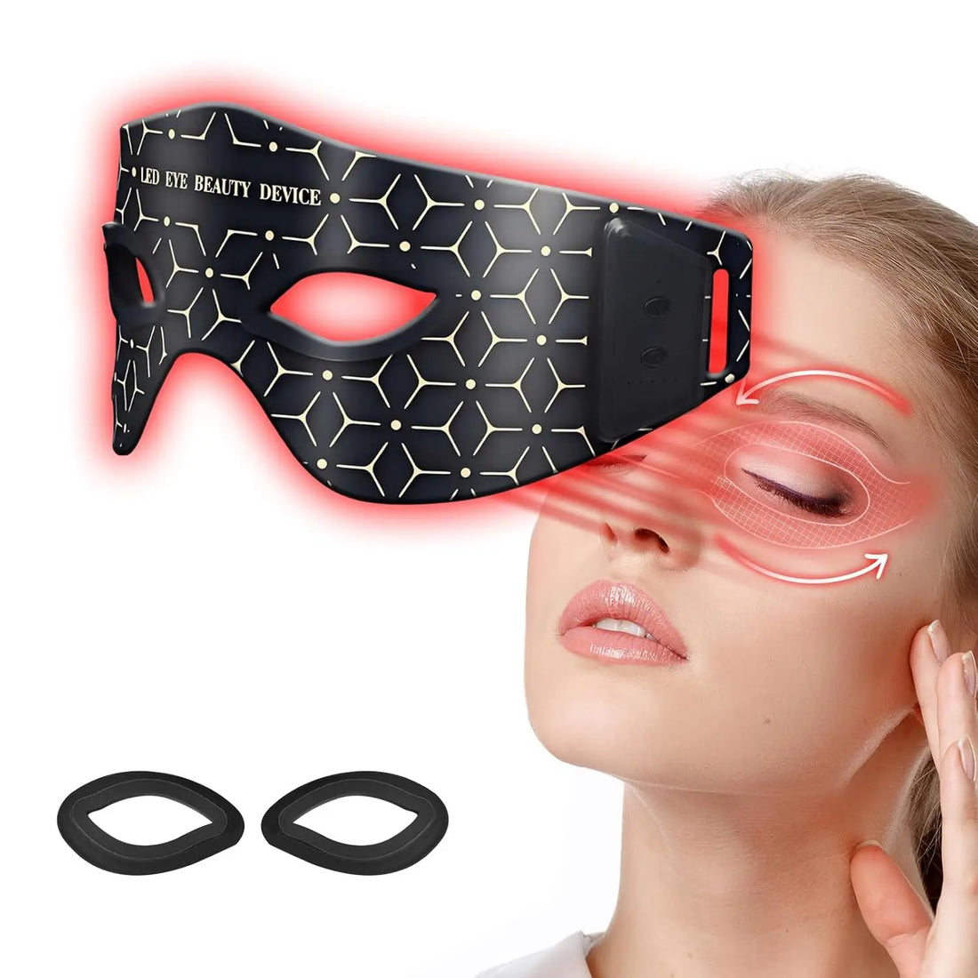 Masque LED Photothérapie pour les Yeux – Anti-Cernes & Anti-Rides, Lumière Rouge