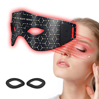 Masque LED Photothérapie pour les Yeux – Anti-Cernes &amp; Anti-Rides, Lumière Rouge
